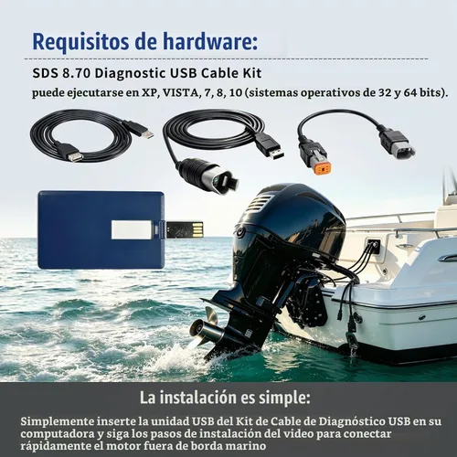 Vista 6 de Kit de diagnóstico del escáner de la herramienta del cable de FT232RL cabido Evinrude E-TEC FICHT DI G2