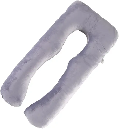 Vista 13 de Almohada de embarazo grande en forma de U de cuerpo completo con funda de almohada de algodón reemplazable y lavable para mujeres embarazadas que