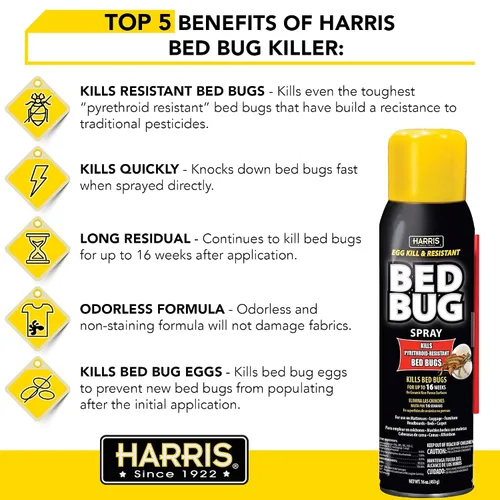 Vista 3 de Harris Eliminador de Chinches Más Resistente, Spray en Aerosol de 16 oz
