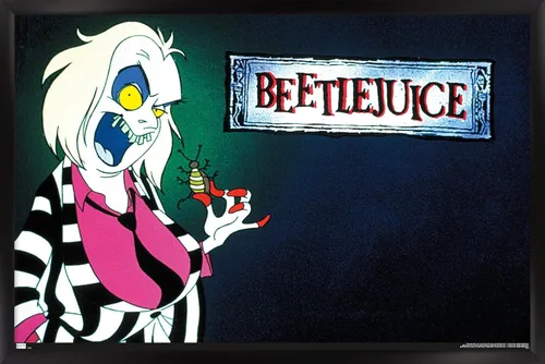Vista 8 de Trends International Beetlejuice: Animado - Póster de pared de arte clave, 14.72 x 22.37 pulgadas, versión enmarcada de madera de granero Versión