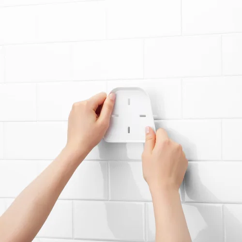 Vista 5 de OXO Tot. Papelera de juguete para baño, color verde azulado