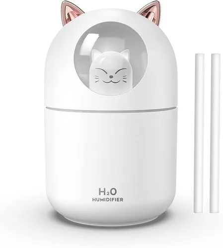 Vista 6 de Mini humidificador portátil de niebla fría de 10.1 fl oz con luz nocturna, apagado automático USB, ultra silencioso, 2 modos de pulverización