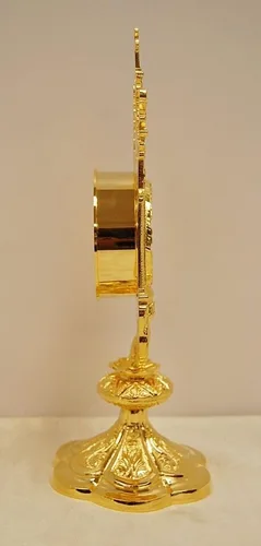 Vista 4 de Relicario tradicional de la iglesia gótica chapada en oro para su reliquia (CCG-10G)