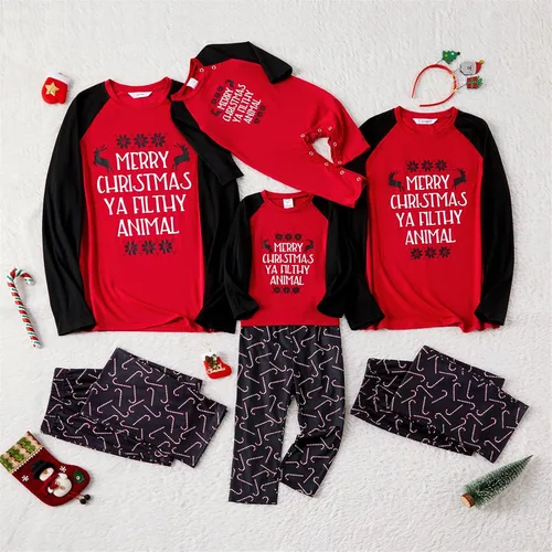 Vista 9 de PATPAT Pijamas de Navidad familiares a juego, pijamas de Navidad para la familia, mamá y yo, trajes de Navidad