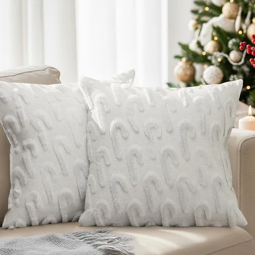 Vista 13 de Fundas de almohada de árbol de Navidad de 16 x 16 pulgadas - Juego de 2 fundas de almohada de Navidad - Fundas de almohada navideñas para sofá
