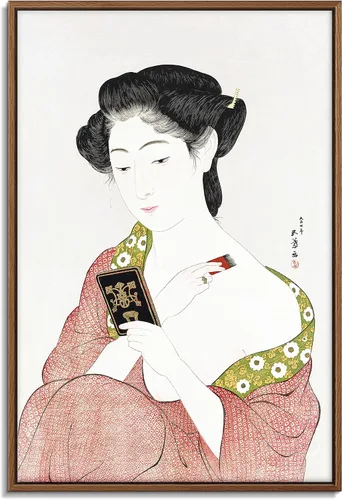 Vista 18 de Utagawa Kuniyoshi - Lienzo con marco flotante para pared, pintura japonesa Ukiyo-e, un pájaro gigante y una langosta - 16 x 24 pulgadas