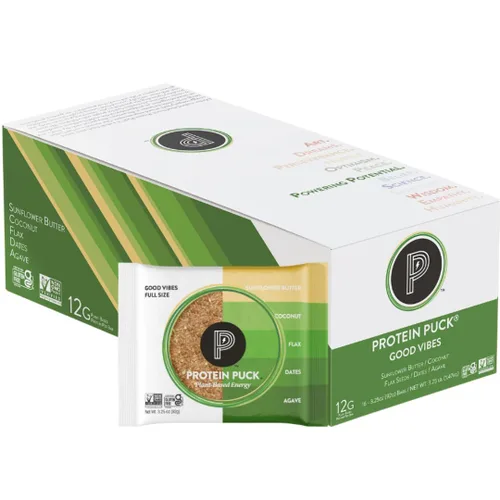 Vista 10 de Protein Puck Barras de proteínas a base de plantas, 16 unidades, 3.25 onzas