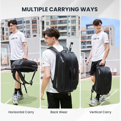 Vista 7 de Tennis Racket Bag Pickleball Padel Backpack With Shoe Compartment, Laptop Sleeve,Fence Hook,Ball Sleeve