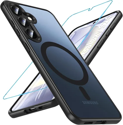 Vista 61 de OWKEY Funda magnética para Samsung Galaxy S23 de 6.1 pulgadas, para Magsafe con protector de pantalla, protección de grado militar, a prueba