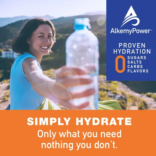 Vista 2 de AlkemyPower™ Polvo de electrolitos de hidratación, sin azúcares, sales, carbohidratos, sabores o calorías, 100% natural, práctico paquete de 30