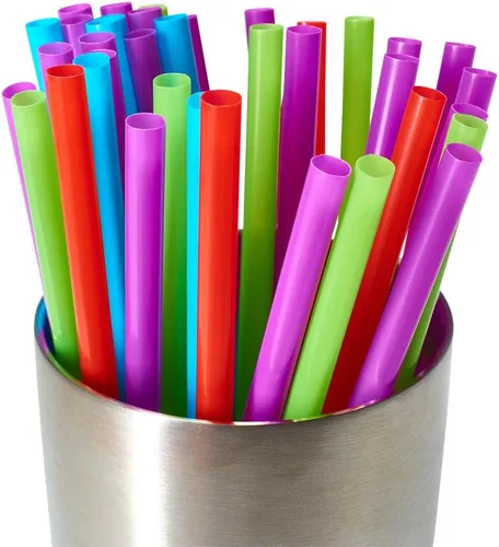 Vista 2 de Pajitas de plástico para beber, 250 popotes desechables sin BPA, multicolor, surtido - DuraHome (paquete de 250)
