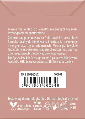 Vista 2 de NAM Maquillaje Sombra de Ojos Mate NR 2 - Burdeos, 0.12 oz