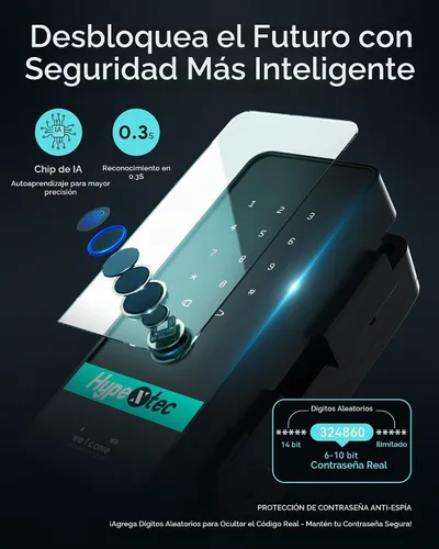 Vista 7 de Cerraduras de puerta de vidrio inteligentes mejoradas para puertas de vidrio sin marco, cerrojos de entrada sin llave con control de aplicación