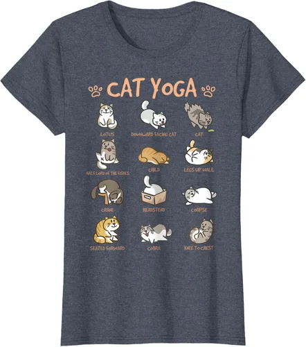 Vista 67 de Cat Yoga Poses Cats Practicing Mindfulness Meditación Kitten - Camiseta, Negro, S