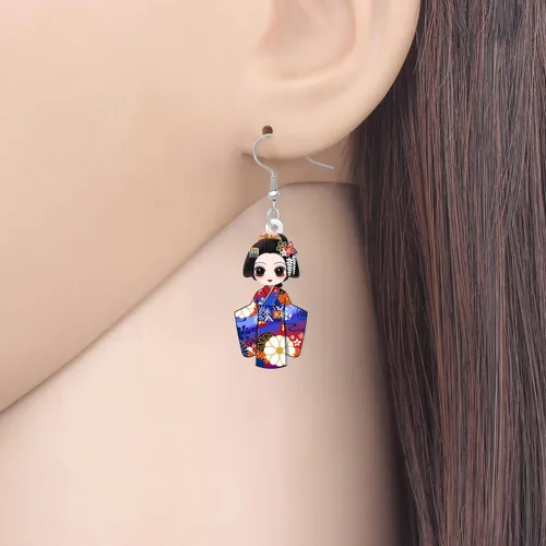 Vista 56 de DUOWEI Aretes de acrílico estilo japonés con diseño de anime para muñeca, colgantes, joyería para mujer
