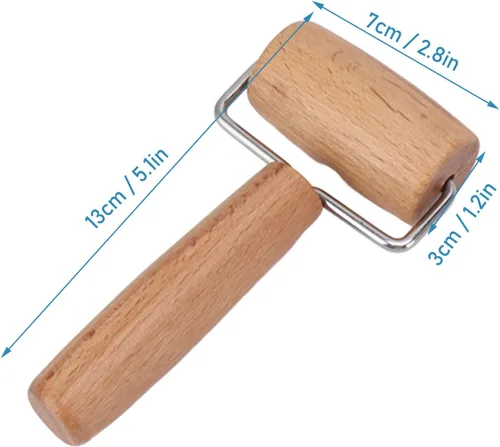 Vista 7 de Rodillo de madera, rodillo de molienda antiadherente para panadero, grosor uniforme, rodillo de masa de madera, rodillo de masa de pizza, rodillo