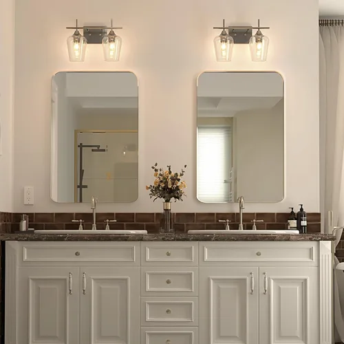 Vista 7 de VONLUCE Lámpara de tocador de baño, lámpara de baño de 2 luces sobre el Níquel