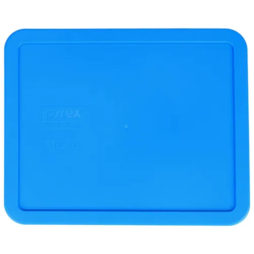 Vista 4 de Pyrex (1) plato de vidrio 7212 y (1) tapa azul marino 7212-PC - Fabricado en los Estados Unidos