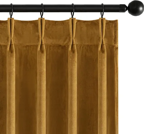 Vista 20 de MIULEE Cortinas opacas plisadas de terciopelo azul marino, 40 x 96 pulgadas