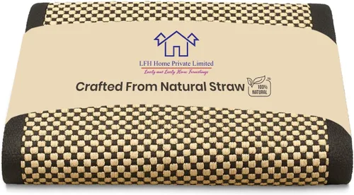 Vista 9 de LFH Home Handmade Straw Yoga Mat For Exercise, Workout, Fitness - Perfect Heavy Quality Eco Friendly Natural Straw Reversible Yoga Mat for Men &