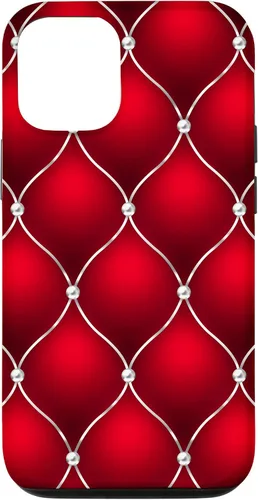 Vista 28 de Red Ombre Quilted Bling Funda para iPhone 17
