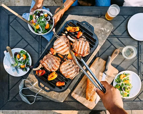 Vista 3 de Lodge Sportsman's Pro - Parrilla de hierro fundido, parrilla portátil de carbón con rejilla extraíble y doble ventilación de aire, cocina resistente