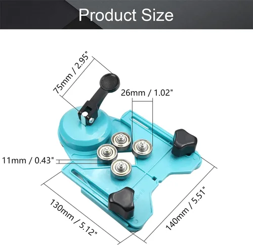Vista 2 de Utoolmart Guía de taladro de plástico ajustable con ventosa Bits de núcleo Posicionador agujero localizador de sierra para baldosas cerámicas