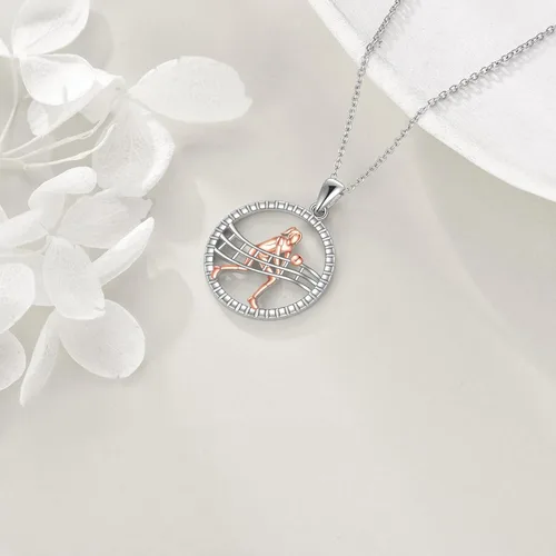 Vista 3 de CRMAD Collar de voleibol de plata de ley para jugadores, joyería inspiradora deportiva para mujer