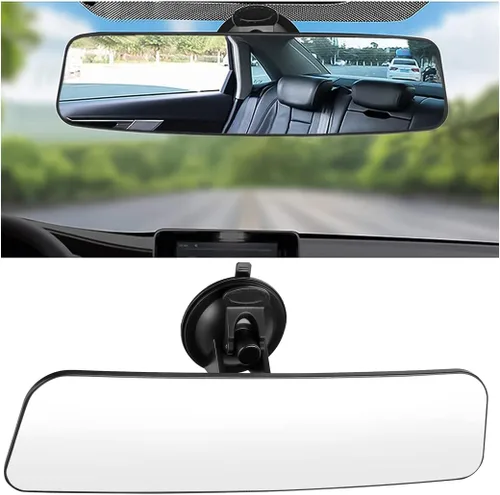 Vista 8 de Espejo retrovisor para automóvil, panorámico gran angular de 12 pulgadas, antirreflejo, espejo retrovisor automático con clip, superficie convexa