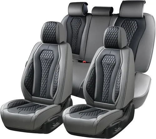 Vista 10 de Coverado Fundas de asiento de automóvil, fundas de asiento delantero, funda de asiento de coche beige, fundas impermeables para asiento