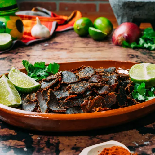 Vista 5 de Vacadillos Paquetes de bocadillos de carne seca Carne Seca, lima chilena paquete de 3