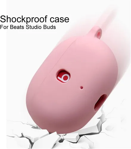 Vista 3 de Funda de silicona para Beats Studio Buds 2021/2023, funda premium a prueba de golpes de silicona para los nuevos auriculares Beats Studio con Negro