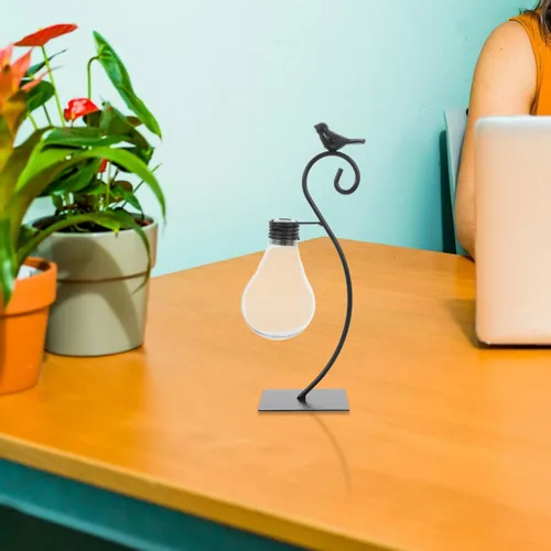 Vista 9 de Healifty Maceta de bombilla pequeña de 9.84 x 4.72 x 3.14 pulgadas, soporte creativo hidropónico para plantas, adorno decorativo en miniatura
