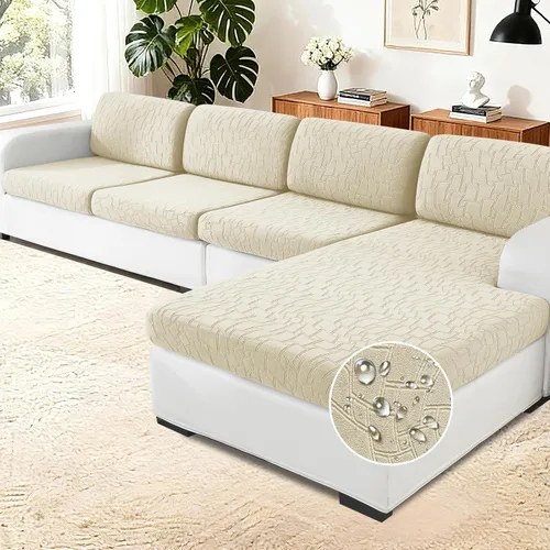 Vista 57 de MAXIJIN Fundas de cojín impermeables para sofá, funda de cojín individual de asiento de silla, fundas elásticas para sofá modular con parte inferior