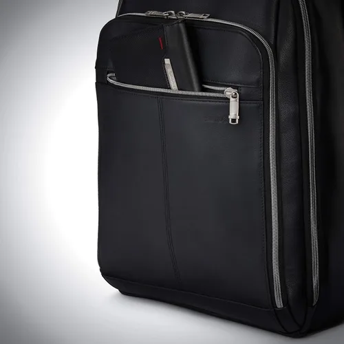 Vista 4 de Samsonite Mochila clásica de cuero, Negro -, Mochila clásica de cuero