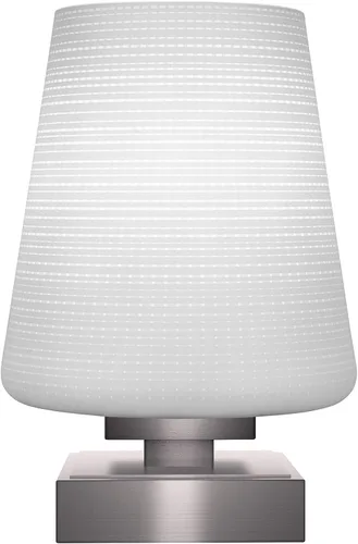 Vista 26 de Toltec Lighting Luna Accent - Lámpara de mesa, acabado grafito, cristal cuadrado de burbujas ahumadas de 3.5 pulgadas