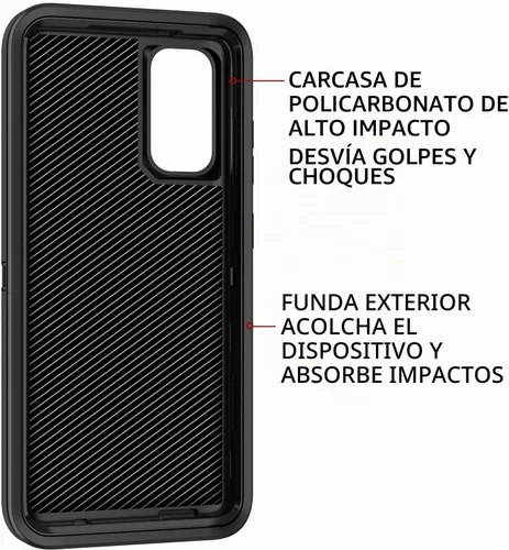 Vista 3 de Funda para Galaxy S20 Plus 5G, a prueba de golpes, a prueba de caídas, a prueba de polvo, 3 capas, protección de cuerpo completo, resistente