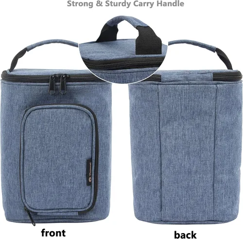 Vista 4 de PACMAXI Bolsa de transporte para irrigador dental Waterpik, bolsa de almacenamiento portátil para irrigador dental y accesorios adecuados para Azul