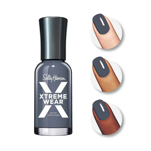 Vista 228 de Sally Hansen Xtreme Wear Esmalte de uñas sin rayas, acabado brillante, duradero, resistente a las astillas, transparente, color de uñas plateado 130