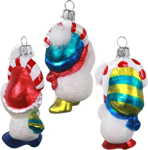 Vista 6 de Hallmark Keepsake Adornos de Navidad 2020, trío de muñeco de nieve, vidrio soplado, juego de 3, 2999QK1424