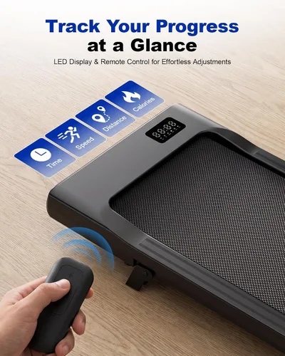 Vista 6 de MJWW 6% Incline Walking Pad, Smart AI Under Desk Treadmill for Home Negro (Charcoal Black)