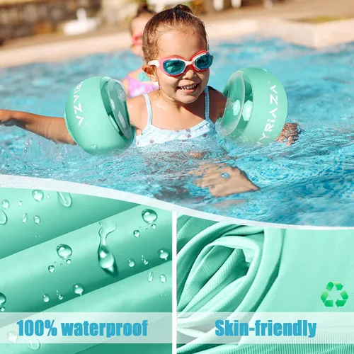 Vista 2 de Loowarts Flotadores de brazo para niños de 1 a 3 años, las bandas inflables flotan como alas de agua y trajes de baño, sistema de seguridad