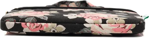 Vista 9 de Kayond - Bolsa de hombro impermeable para laptop con patrón de rosas negras resistente al agua, funda para laptop de 12 y 13 pulgadas Negro Rosado