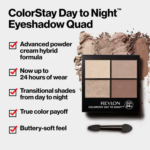 Vista 3 de Revlon ColorStay, 16 horas sombra de ojos, Quad. , Decadent