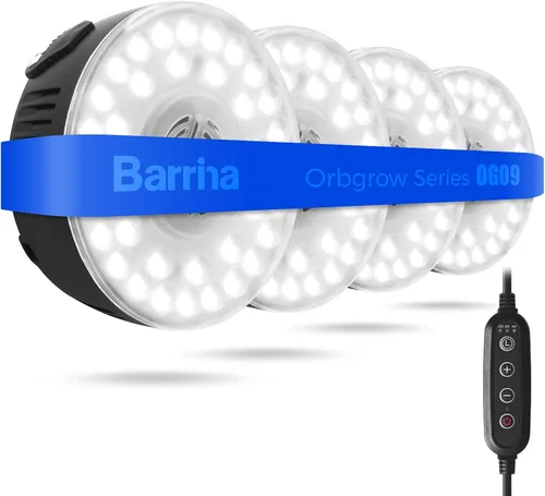 Vista 12 de Barrina Orbgrow OG09 Puck - Luz LED de crecimiento, 5000 K 9 W (equivalente a 135 vatios), luces de plantas para plantas de interior de espectro