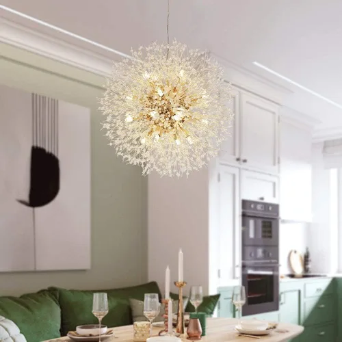 Vista 3 de LED Chandeliers , Chandeliers Nordic Creative Spherical Crystal Chandelier Personality Art Simple Living Room Dining Room Chandelier Bedroom Art LED