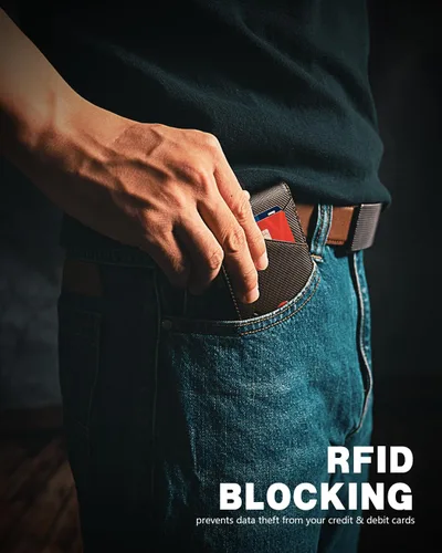Vista 45 de Zitahli - Billeteras delgadas RFID para hombres, billetera de cuero flexible con clip de dinero, cartera minimalista con bolsillo frontal