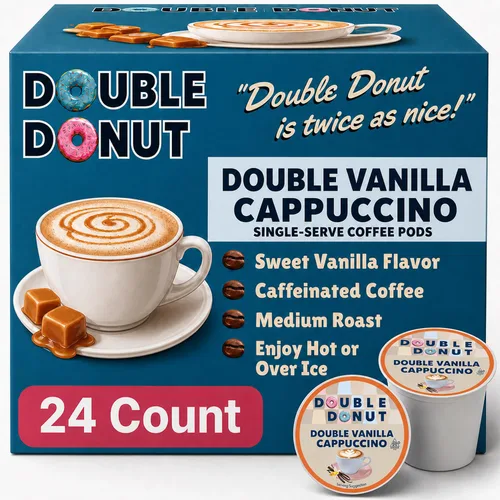 Vista 51 de Double Donut Coffee Cápsulas de café de arándanos, cápsulas de café con sabor a arándanos de una sola porción, café tostado medio para cafeteras
