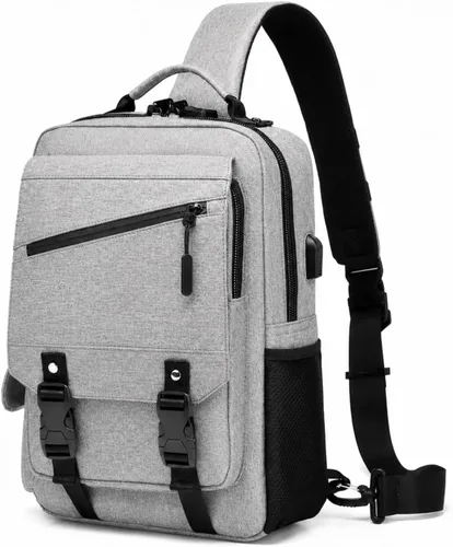 Vista 13 de Bolsa tipo mensajero de lona tipo bandolera para computadora portátil, casual, viajes, para hombres y mujeres