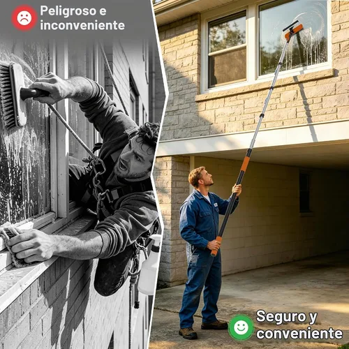 Vista 5 de Buyplus Poste telescópica de 26 pies de alcance, poste extensible de 5 a 20 pies, poste de extensión para rodillo de pintura, poste extensible